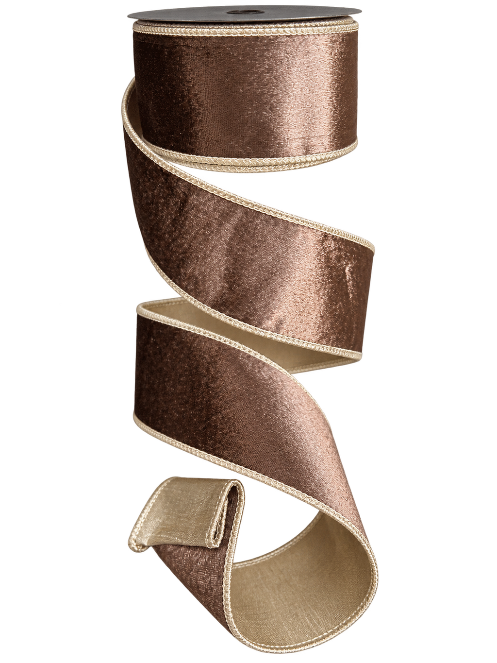 Taupe Velvet with Champagne Trim 2.5 inch - 10 yards