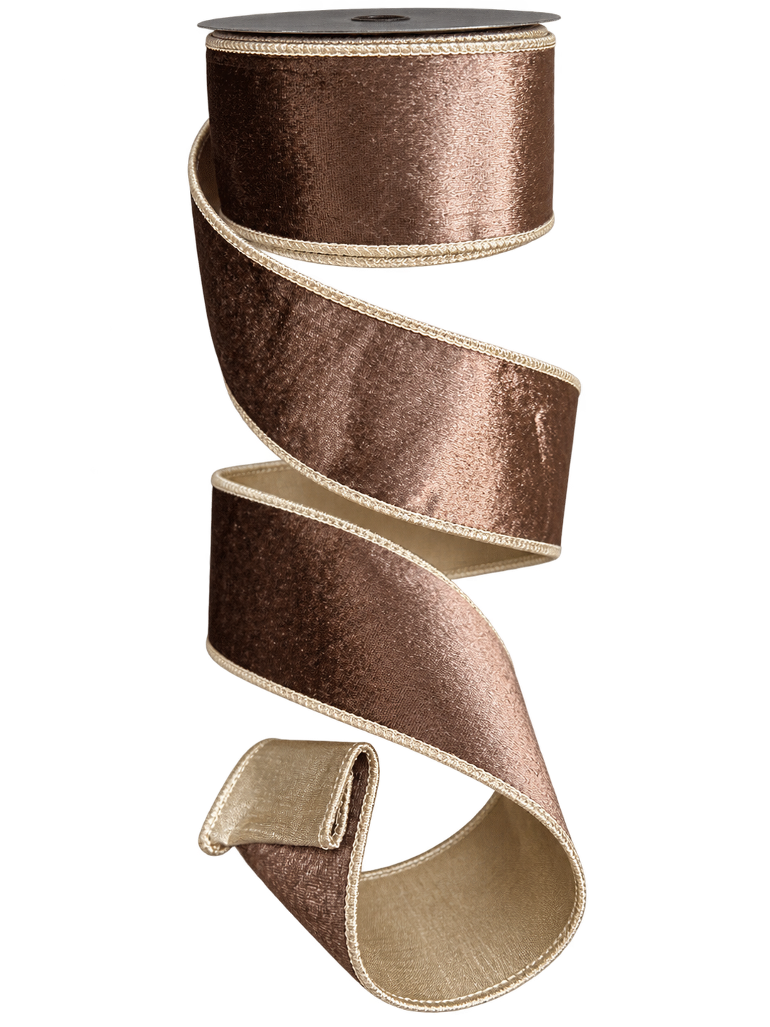 Taupe Velvet with Champagne Trim 2.5 inch - 10 yards