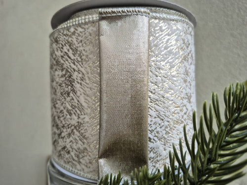 Ivory Champagne Printed 4 inch 10 yard